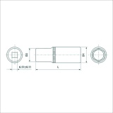 фото 2 -Головка торцевая глубокая 1/4